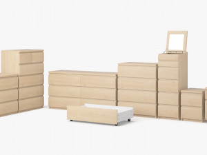 ikea malm drawer set Modelo 3D