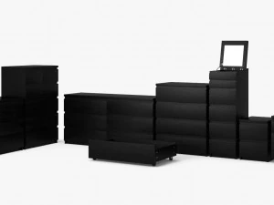 ikea malm drawer set 3D Model