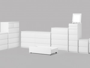 ikea malm drawer set Modelo 3D
