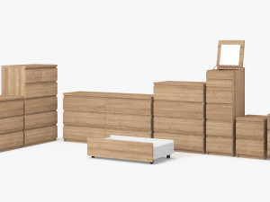 ikea malm drawer set Modelo 3D