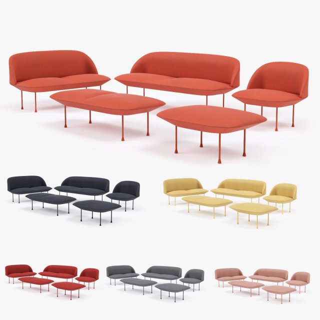muuto oslo furniture set 3D 모델 .c4d .max .obj .3ds .fbx .stl .blend 