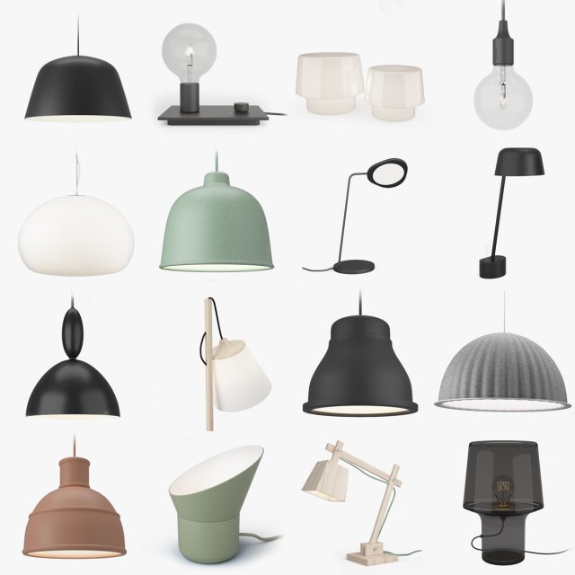 muuto lighting collection 3D मॉडल .c4d .max .obj .3ds .fbx .stl .blend 