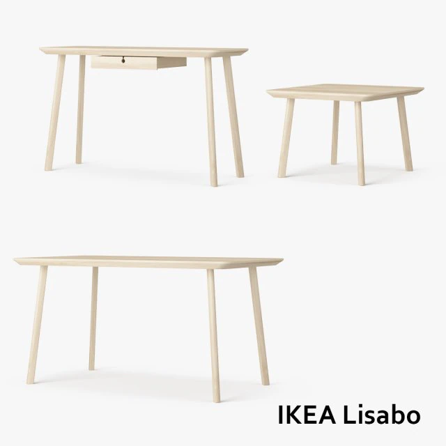 ikea lisabo table set 3D Model .c4d .max .obj .3ds .fbx .stl .blend