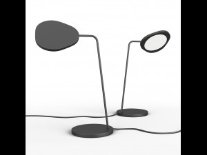 muuto leaf table and floor lamps 3D 模型