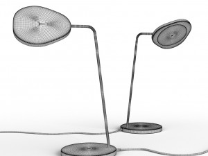 muuto leaf table and floor lamps 3D 模型