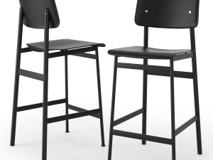 muuto loft bar stool 3D Model
