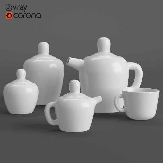 muuto bulky tea set 3D Model .c4d .max .obj .3ds .fbx .stl .blend 