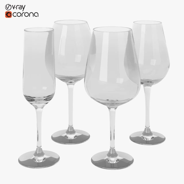 ikea hederlig glass set 3D Model .c4d .max .obj .3ds .fbx .stl .blend