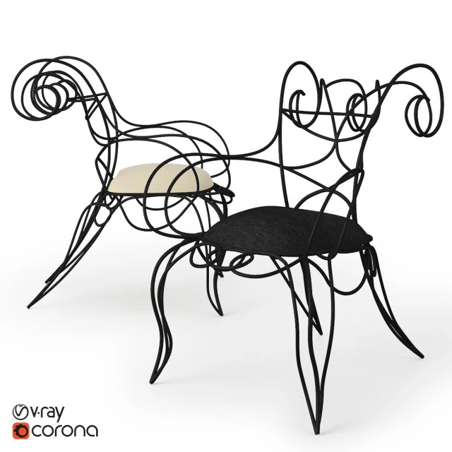 ceccotti ram armchair 3D Model .c4d .max .obj .3ds .fbx .stl .blend