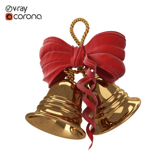 christmas bells 3D Model .c4d .max .obj .3ds .fbx .stl .blend 