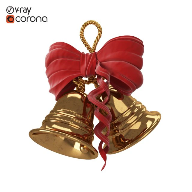 christmas bells 3D Model .c4d .max .obj .3ds .fbx .stl .blend