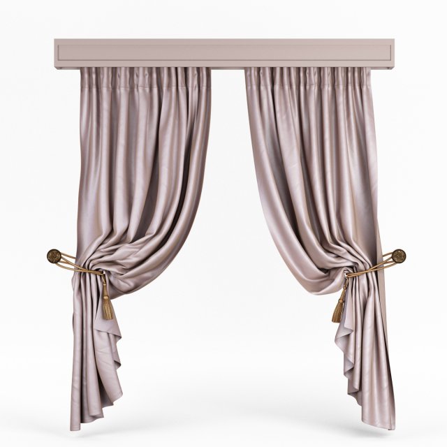classic curtains 3D Model .c4d .max .obj .3ds .fbx .stl .blend 