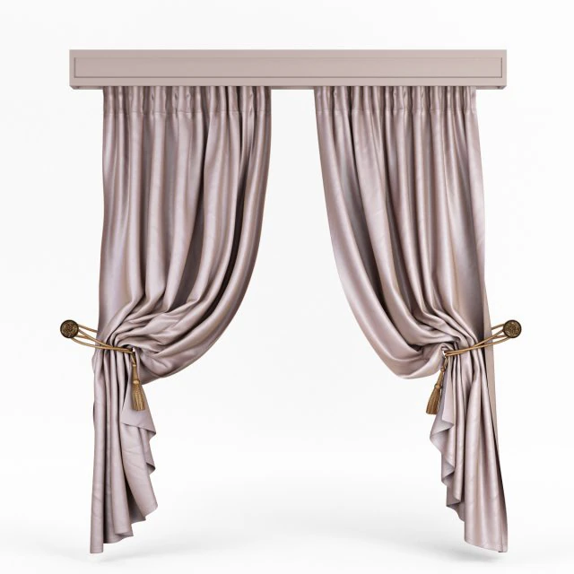 классические шторы 3D Модель .c4d .max .obj .3ds .fbx .stl .blend 