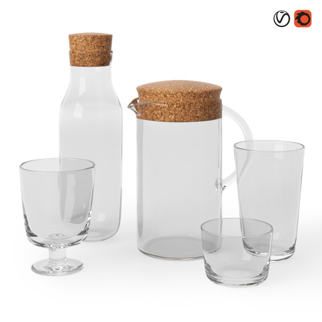 ikea 365 glassware set 3D 모델 .c4d .max .obj .3ds .fbx .stl .blend 