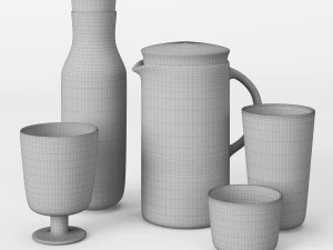 juego de cristaler&iacute;a ikea 365 Modelo 3D