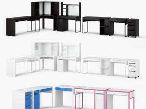 ikea micke table set 3Dモデル