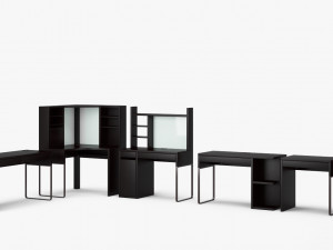 ikea micke table set Model 3D
