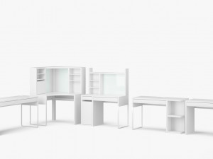 ikea micke table set Model 3D