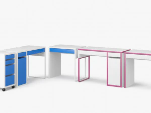 ikea micke table set 3D Model