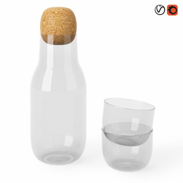 muuto corky carafe glass 3D 模型 .c4d .max .obj .3ds .fbx .stl .blend 