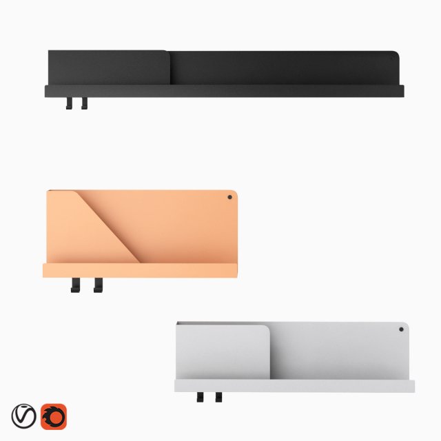 muuto folded shelves Modelo 3D .c4d .max .obj .3ds .fbx .stl .blend 