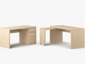 ikea malm table set Model 3D