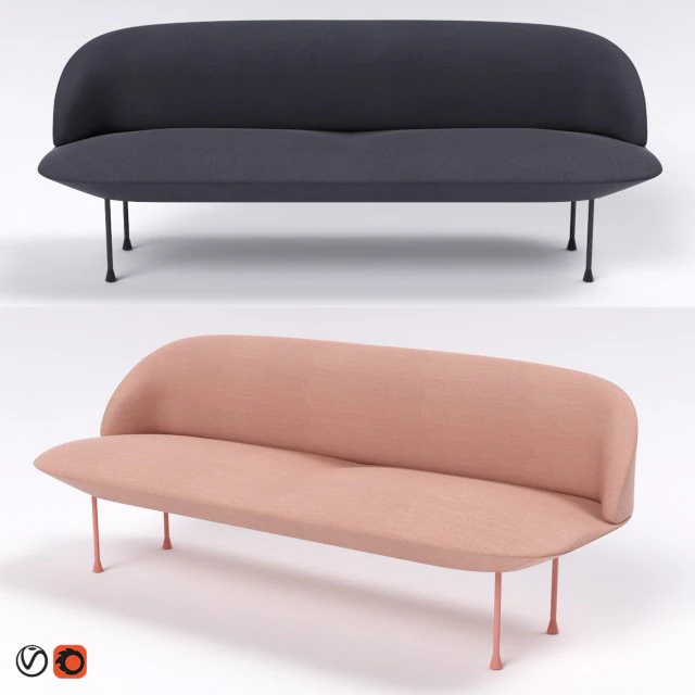 muuto oslo 3-seater 3D Model .c4d .max .obj .3ds .fbx .stl .blend 