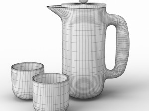 muuto push coffee maker mugs 3D 模型
