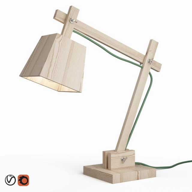 muuto wood lamp 3D Model .c4d .max .obj .3ds .fbx .stl .blend 
