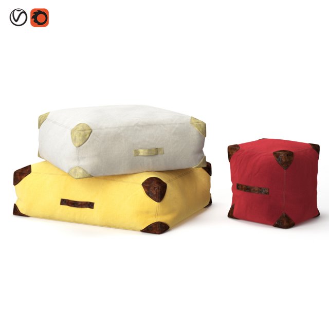 phileas floor cushions 3D Model .c4d .max .obj .3ds .fbx .stl .blend 