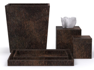 restoration hardware brazilian hide bath accessories brown Model 3D