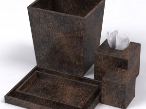 restoration hardware brazilian hide bath accessories brown 3Dモデル