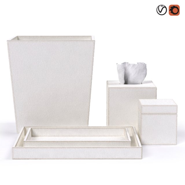 restoration hardware brazilian hide bath accessories ivory 3D मॉडल .c4d .max .obj .3ds .fbx .stl .blend 
