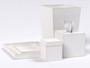 restoration hardware brazilian hide bath accessories ivory 3D मॉडल