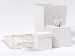 restoration hardware brazilian hide bath accessories ivory 3D Model
