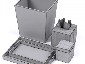 restoration hardware brazilian hide bath accessories ivory 3D Model