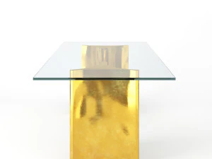 restoration hardware dalton rectangular dining table 3D Model
