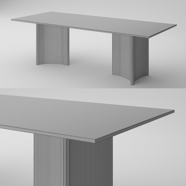 restoration hardware dalton rectangular dining table 3D Model