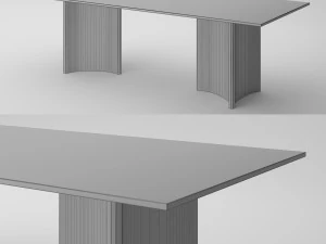 restoration hardware dalton rectangular dining table 3D Model