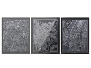restoration hardware 1900s lithograph maps 3D मॉडल