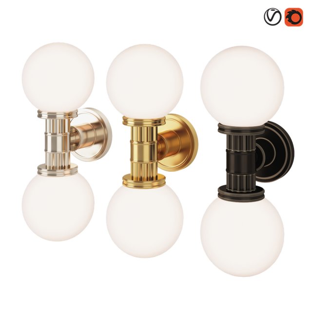 restoration hardware davenport sconce lamp 3D 模型 .c4d .max .obj .3ds .fbx .stl .blend 