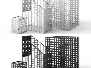 restoration hardware perforated metal desk accessories 3D Model