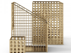 restoration hardware perforated metal desk accessories 3D Model