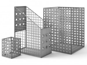 restoration hardware perforated metal desk accessories 3D Model