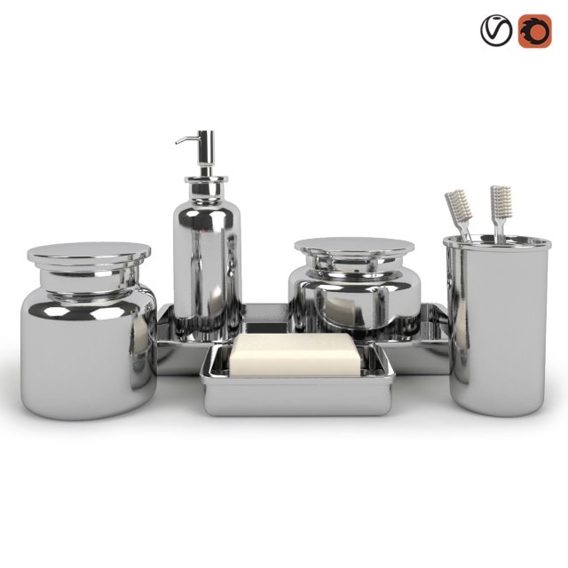 restoration hardware pharmacy metal bath accessories 3D मॉडल .c4d .max .obj .3ds .fbx .stl .blend 