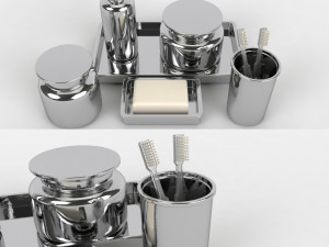 restoration hardware pharmacy metal bath accessories 3D मॉडल