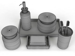 restoration hardware pharmacy metal bath accessories 3D मॉडल