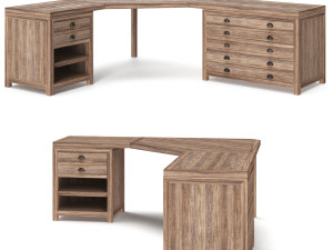 restoration hardware printmakers modular desk 3D Model