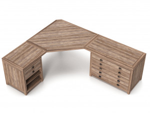 restoration hardware printmakers modular desk 3D Model