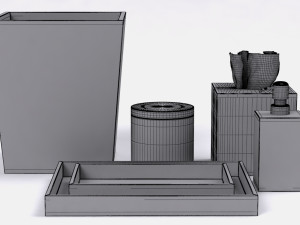 restoration hardware regency bath accessories pewter 3D Model